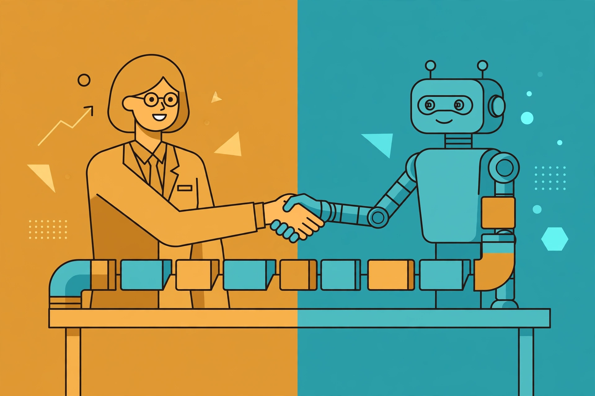 A human sales rep and an AI assistant working together, each doing what they do best