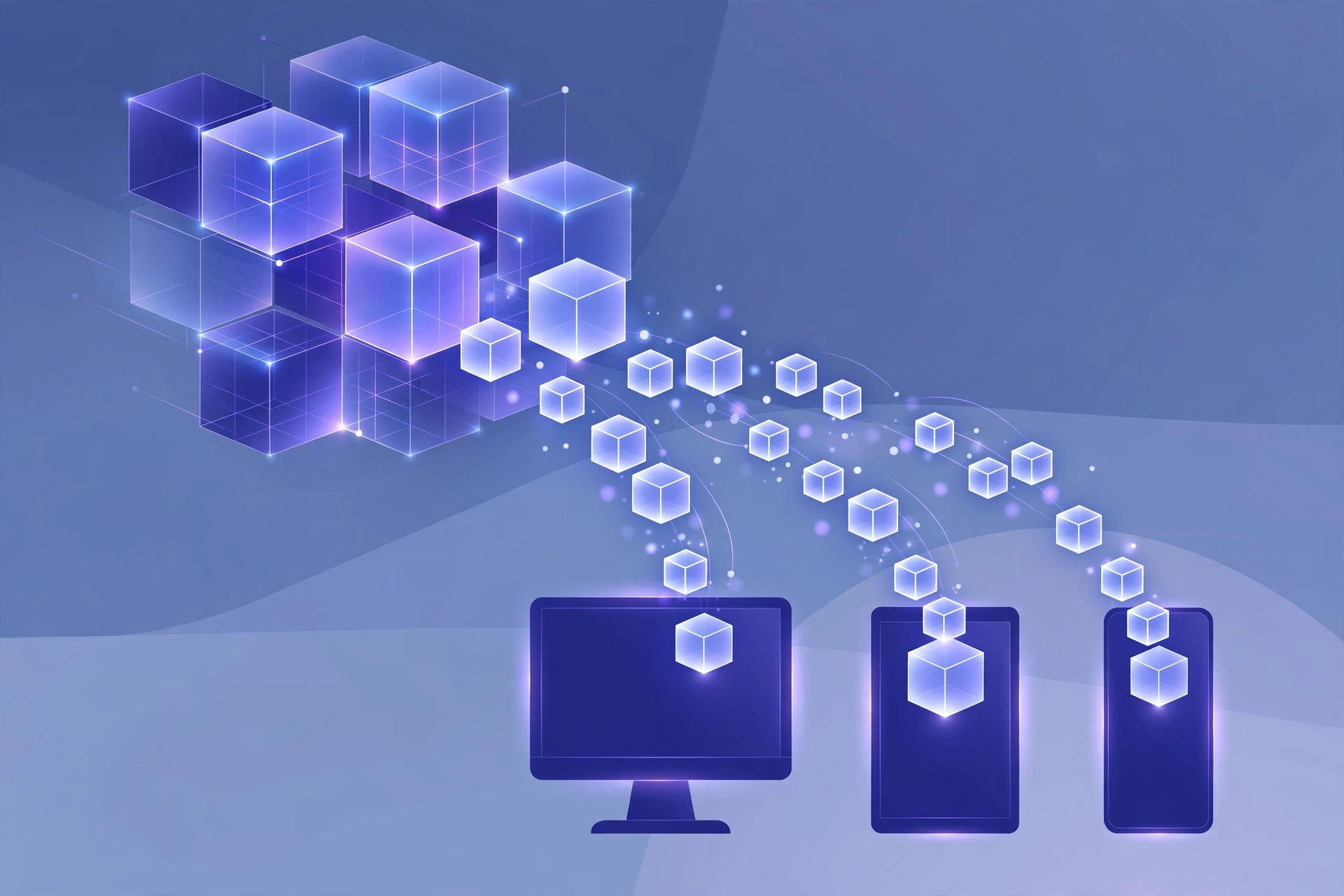 Headless architecture: structured content blocks flowing into multiple devices
